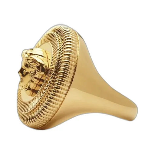 Medusa Biggie Logo Engraved Ring