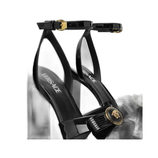 Medusa Head Motif High-Heeled Sandals