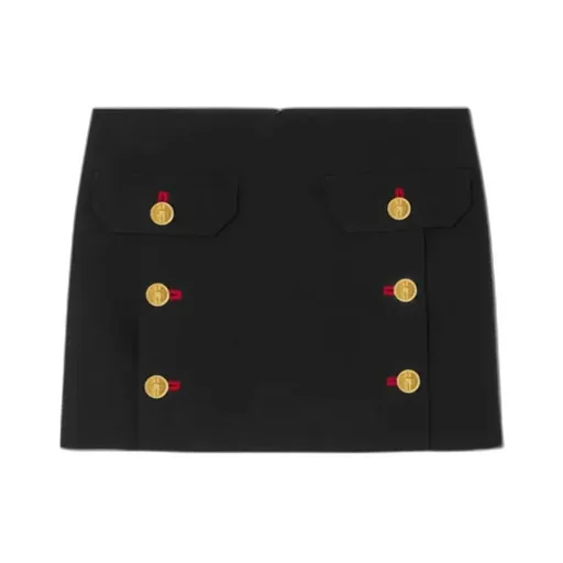 Medusa Head-Button Mid-Rise Mini Skirt