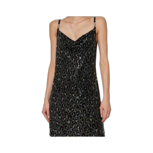 Leopard Printed Embellished Mini Dress