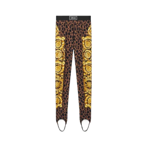 Barocco-Printed Elasticated Straps Leggings