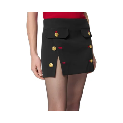 Medusa Head-Button Mid-Rise Mini Skirt