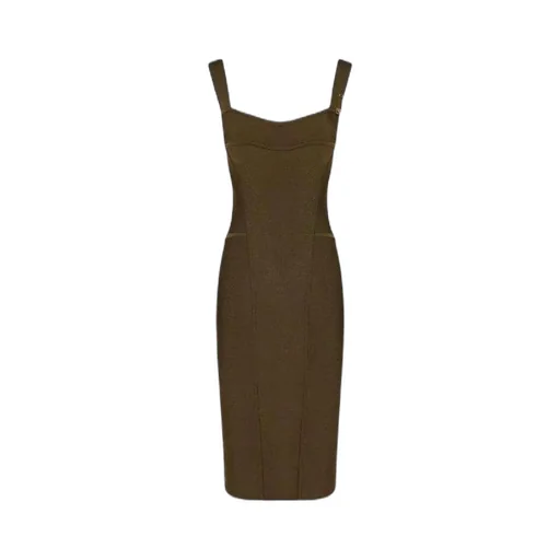 Safety Pin-Detail Midi Dress