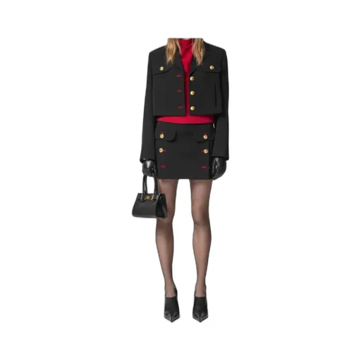 Medusa Head-Button Mid-Rise Mini Skirt