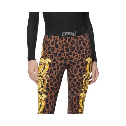 Barocco-Printed Elasticated Straps Leggings