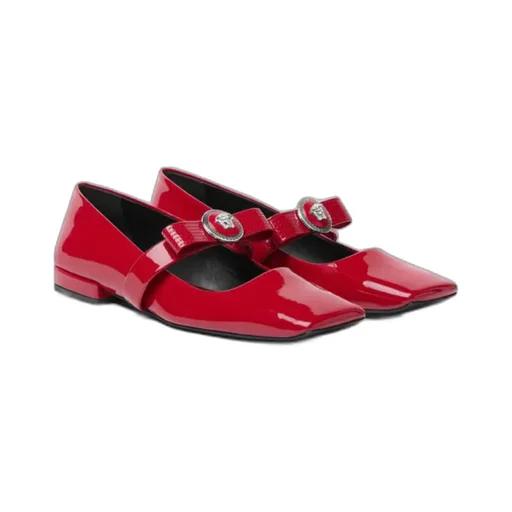 Gianni Ribbon Square-Toe Ballerina Shoes