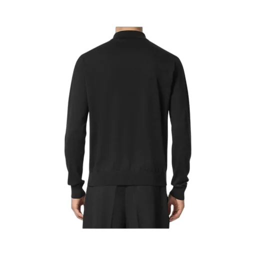 Long-Sleeved Knitted Polo Shirt
