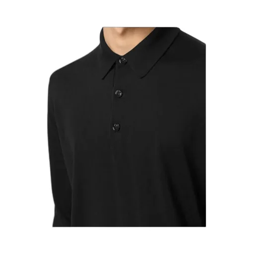 Long-Sleeved Knitted Polo Shirt