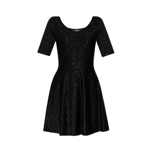 Short-Sleeved Flared Dress