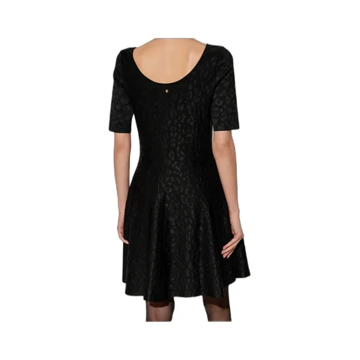 Short-Sleeved Flared Dress