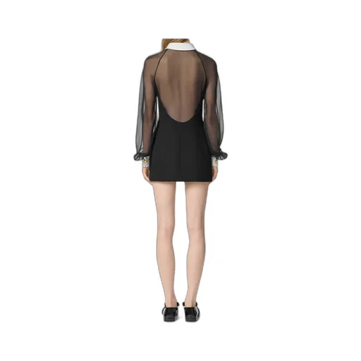 Panelled Long-Sleeved Mini Dress