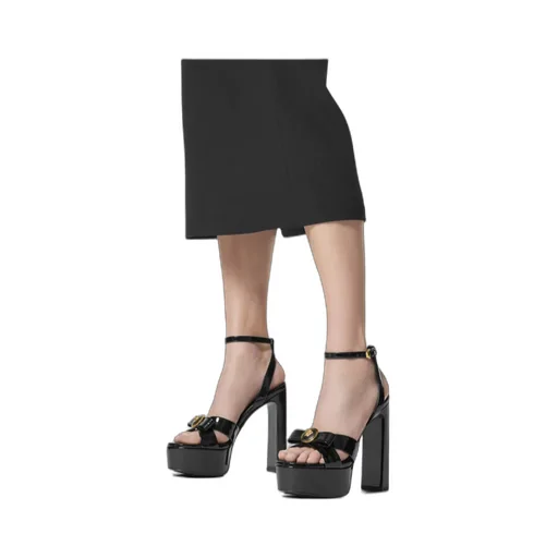 Medusa Head Motif High-Heeled Sandals