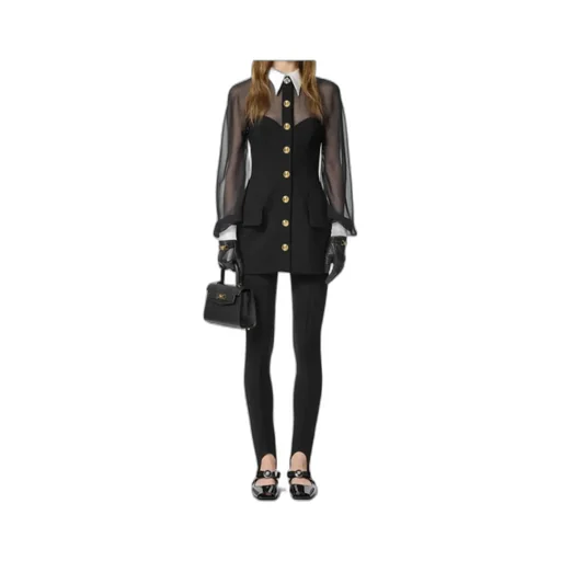 Panelled Long-Sleeved Mini Dress