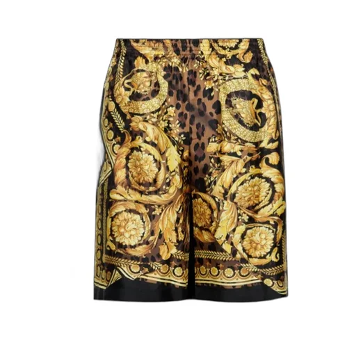 Pattern-Printed Elasticated-Waistband Shorts