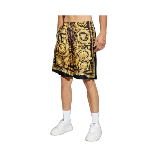 Pattern-Printed Elasticated-Waistband Shorts