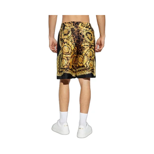 Pattern-Printed Elasticated-Waistband Shorts