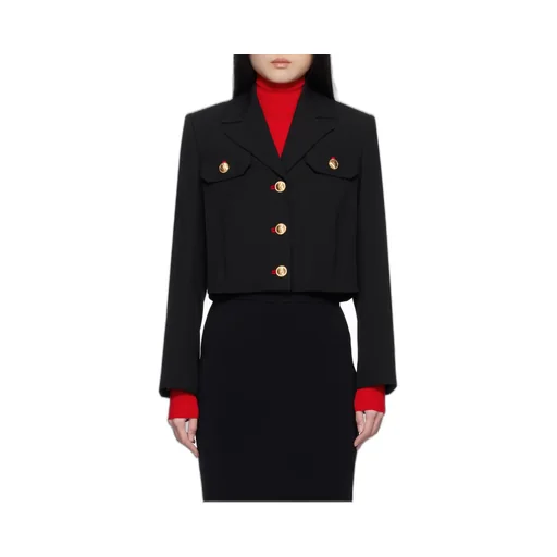 Button-Up Cropped Blazer