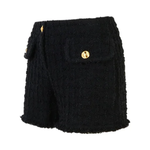 Fringed Hem Blend Shorts