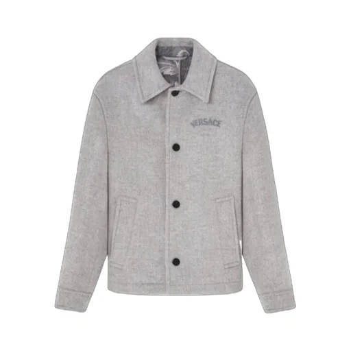 Logo-Embroidered Button-Up Blouson Jacket