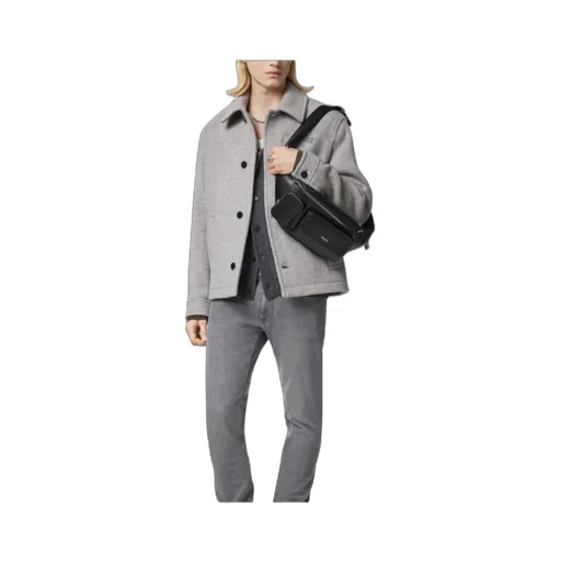 Logo-Embroidered Button-Up Blouson Jacket
