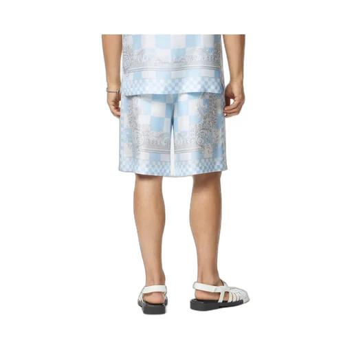 Barocco Check-Printed Knee-Length Shorts