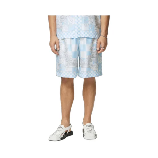 Barocco Check-Printed Knee-Length Shorts