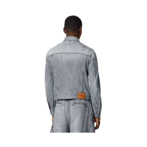 Medusa Head-Buttons Long-Sleeved Denim Jacket