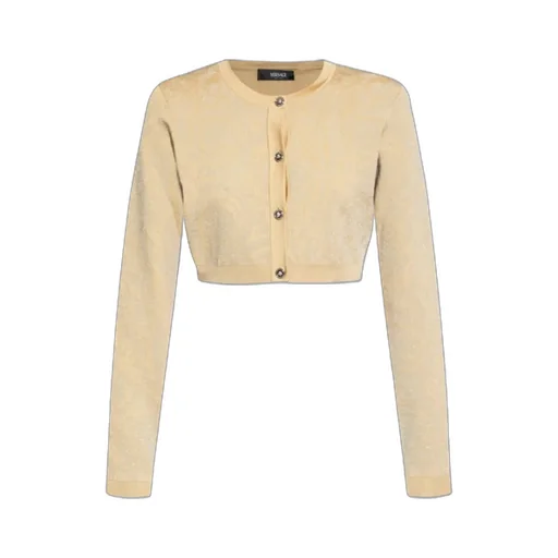 Barocco Button-Up Cropped Cardigan
