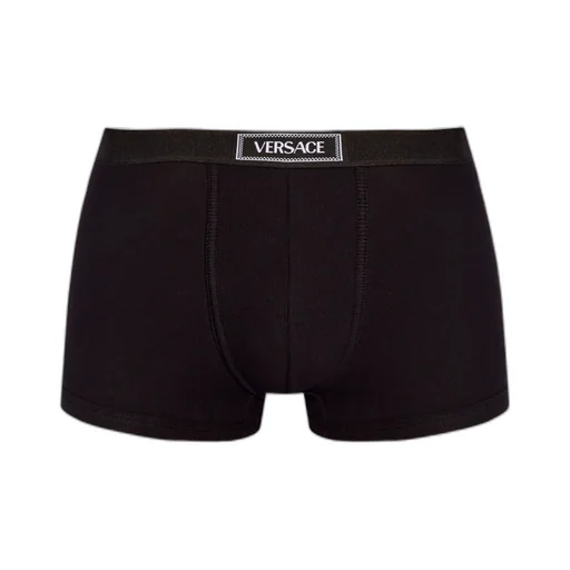 90S Versace Logo-Waistband Stretched Boxer Briefs