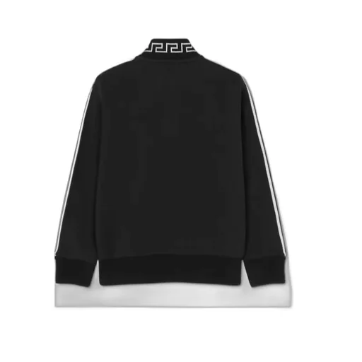 Greca-Detail Zip-Up Sweatshirt