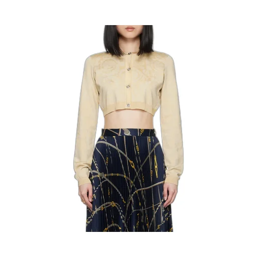 Barocco Button-Up Cropped Cardigan