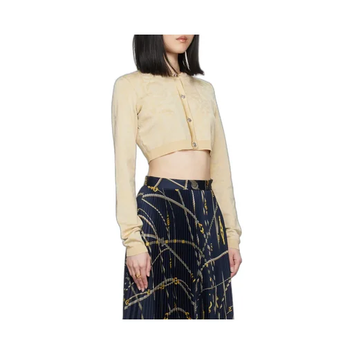 Barocco Button-Up Cropped Cardigan