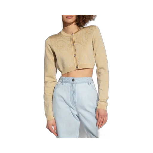 Barocco Button-Up Cropped Cardigan
