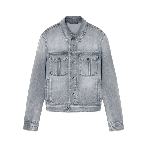 Medusa Head-Buttons Long-Sleeved Denim Jacket