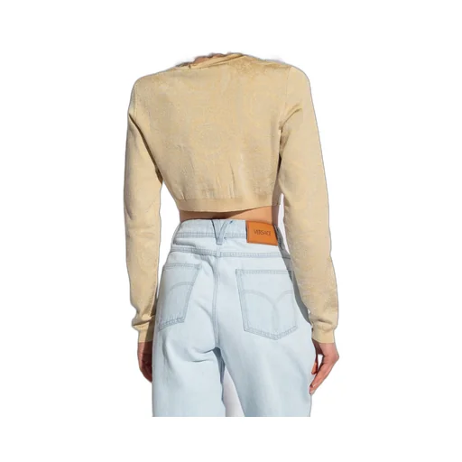 Barocco Button-Up Cropped Cardigan