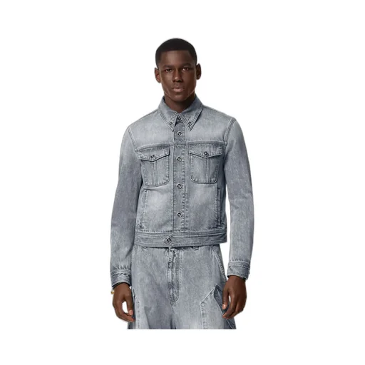 Medusa Head-Buttons Long-Sleeved Denim Jacket