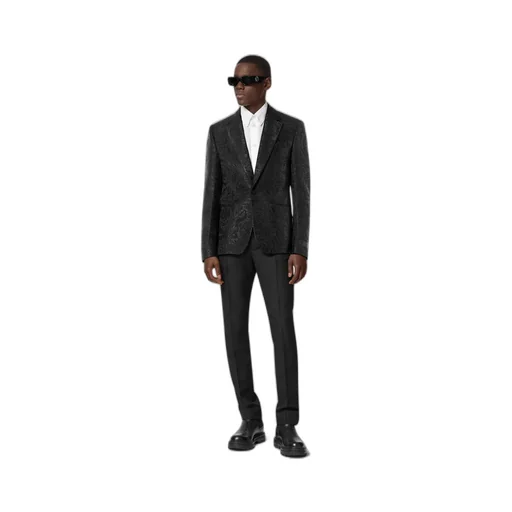 Metallic-Paisley Single-Breasted Tailored Blazer