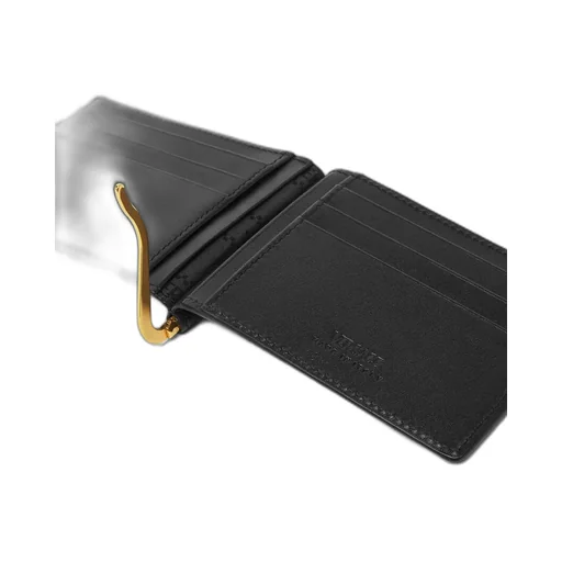 Logo-Plaque Bi-Fold Clip Wallet