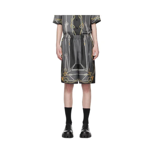 Nautical Print Silk Shorts