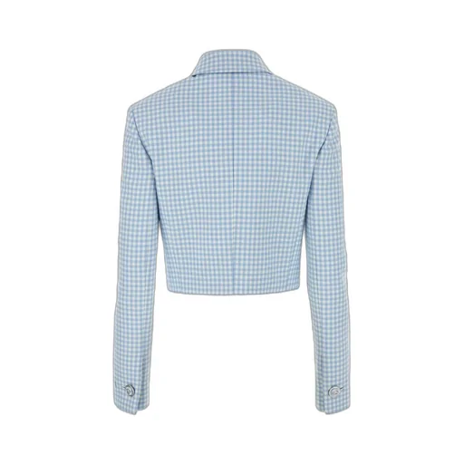 Double-Breasted Checked Jacket