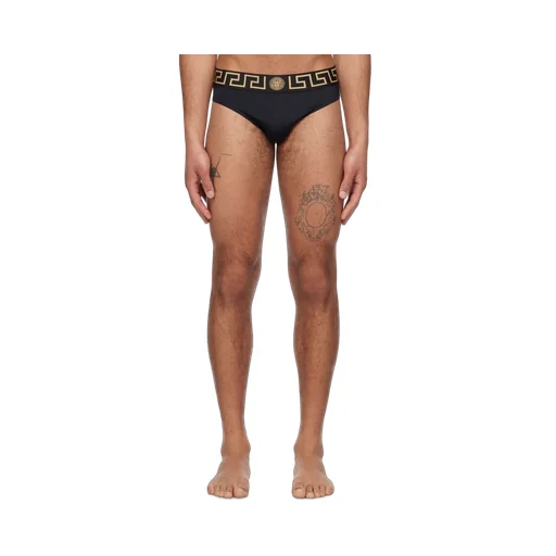 Greca Border Stretched Swim Shorts