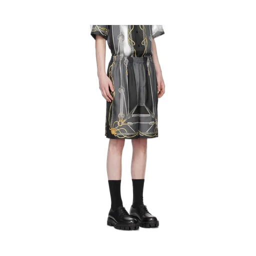 Nautical Print Silk Shorts