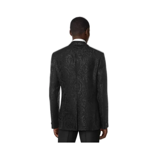 Metallic-Paisley Single-Breasted Tailored Blazer