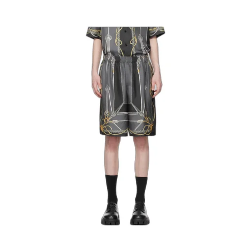 Nautical Print Silk Shorts