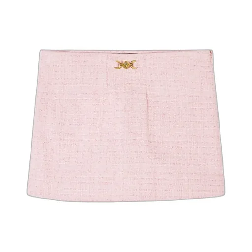 Medusa Head Mid Rise Tweed Shorts