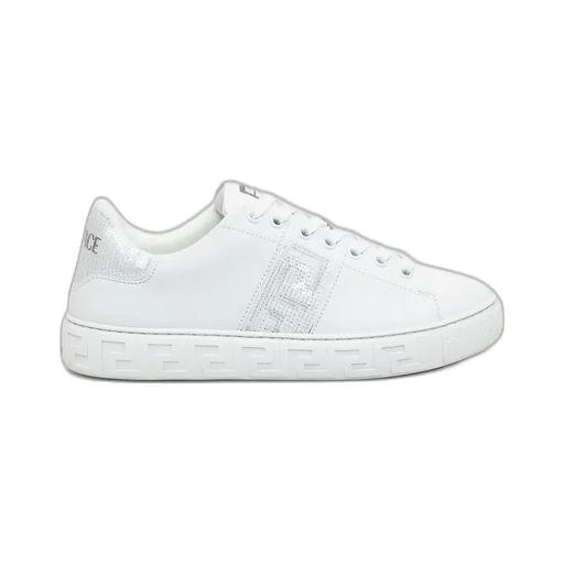 Greca-Embellished Lace-Up Sneakers