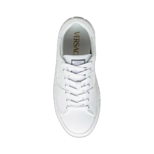 Greca-Embellished Lace-Up Sneakers