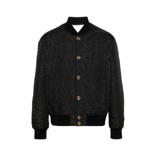 Barocco-Quilted Button-Up Bomber Jacket