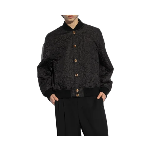 Barocco-Quilted Button-Up Bomber Jacket