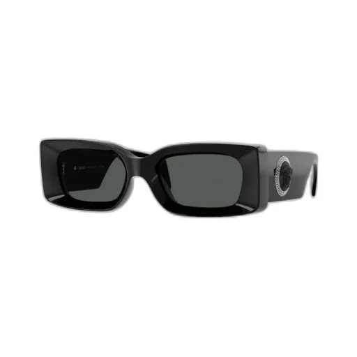 Medusa-Plaque Rectangular-Frame Sunglasses